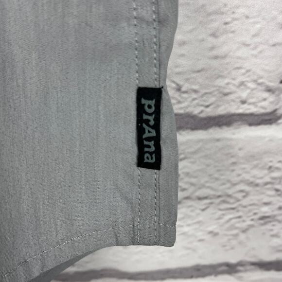 PRANA Men's XL Gray Tencel Performance Wicking Outdoor Trekking Button Shirt - Picture 4 of 10